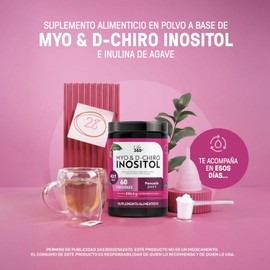 LIFE 360+ Myo y D-Chiro Inositol Mezcla 40:1 60 porciones Platinum + Prebióticos 246.6 Gramos Suplemento Alimenticio Sin Sabor Prebiotico