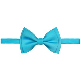 Retreez Solid Matte Color Woven Microfiber Pre-tied Boy's Bow Tie - Turquoise - 24 months - 4 years