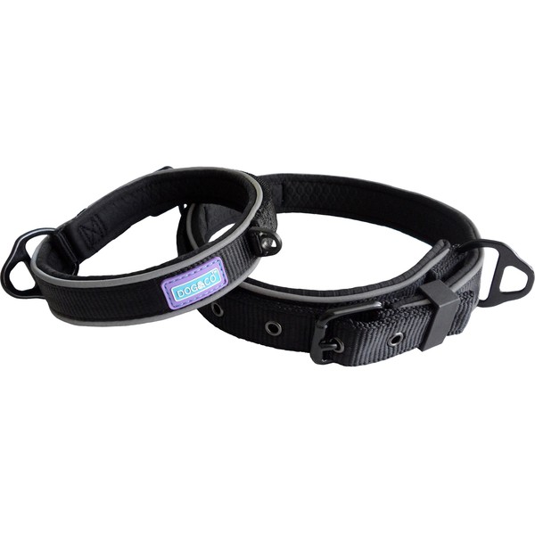 DOG & CO Padded Reflective Performance Collar, X-Large, Black