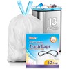 Teivio 13 Gallon 60 Counts Strong Tall Kitchen Drawstring Trash