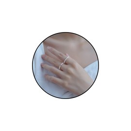 Vintage Pearl Ring for Women Cute Stackable Rings Dainty Simple Minimalistic Pearl Jewelry Crystal Stretchy Elastic Ring Wrap Tail Finger Band for Women Gift for Her Mother's Day Gift (Pattern 2)