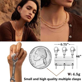 Layering Magnetic Necklace Clasp,18 K Gold and Silver Separator for Stackable Necklaces