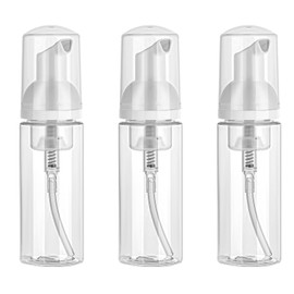 Pack of 3 Foam Dispensers, Foam Soap Dispenser, Empty, Portable 50 ml Foam Soap Dispenser, Small Clear Plastic Foaming Pump Bottles, Travel Size, Clear, Empty Bottle, for Cosmetics, Travel