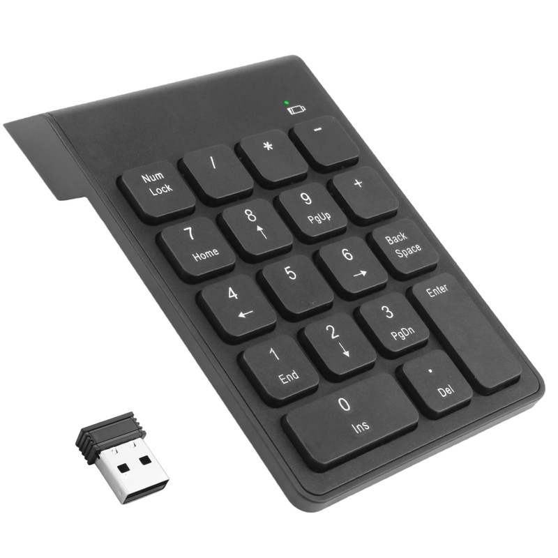Wireless Numeric Keypad 2.4G Portable Ergonomic Mini Numpad with USB
