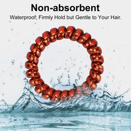 JessLab Spiral Hair Ties, 10 Pcs Traceless Phone Cord Hair Ties Plastic Coil Hair Ties Ponytail Holders No-Damage Hair Accessory for Girls Women Ladies, Color Assorted, Set 24