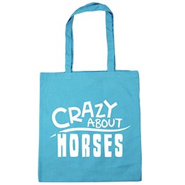 Hippowarehouse Crazy About Horses Tote Shopping Gym Beach Bag 42cm x38cm, 10 litres