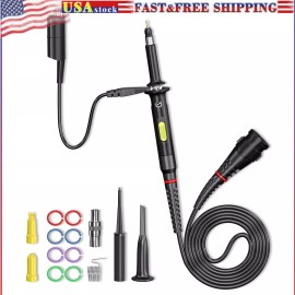 Peakelect Oscilloscope Clip Probe 300MHz Fully Insulated BNC with Accessory Kit 1X 10X