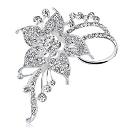 FAIRYGATE Ladies Brooches UK Vintage Elegant Unique Flower Brooch Corsage Austrian Crystal Brooch Badge Pin Wedding for Women, B2921