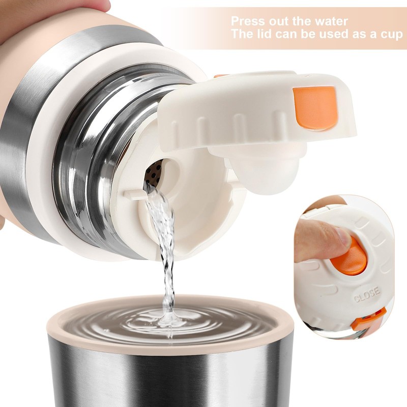 Stainless Steel Flask with Cup 700ml/23.6oz Vacuum Insulated Thermo Bottle
