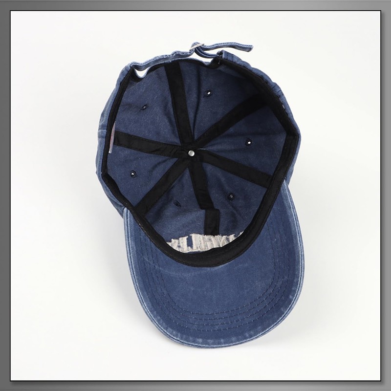 Buzz Selection CAP380 Denim Embroidered Cap, Brim, Stylish, BB Cap,