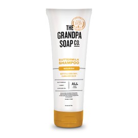 The Grandpa Soap Company Buttermilk Shampoo - Nourishing Formula to Help Revitalize Dry and Damaged Hair, With Honey & Avocado Oil, Vegan, Sulfates and Parabens Free, 8 Fl Oz