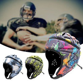 Fiacvrs Soft Rugby Headguard, Adjustable Softshell Helmet, Protective Boxing Head Guard, Rugby Head Guard, Multi Sports Helmet for Rugby, Football (Colorful, M)