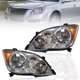 HID Front Headlights, Clear Headlamp, For 2008-2010 Toyota Avalon XL XLS Replacement 81110-07093, 8118507083 (Driver + Passenger Side)