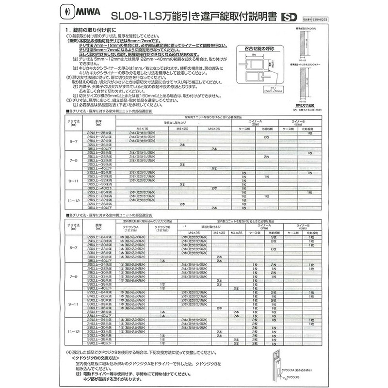 MIWA Replacement Sliding Door Lock PSSL09-1LS with 5 Dimple Keys,