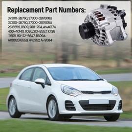 37300-2B760 Alternator 110A 12V Compatible with Hyundai Veloster 1.6L 2013-2017, for K-I-A Soul Forte Koup Forte5 Rio 2012-2017 1.6L 6-Groove Replace 2616559, 208-794, AVA0174, 400-40140
