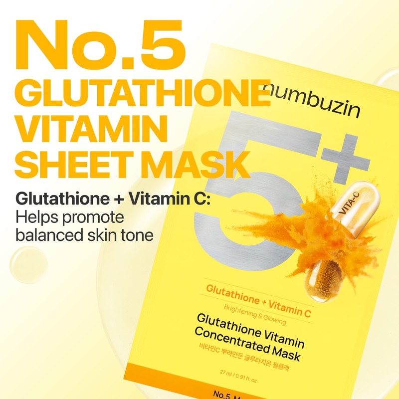 Nubujin No. 5 Sheet Mask |Vitamin Spotlight Glutathione and C