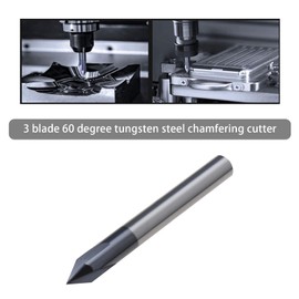 The Lord of the Tools Chamfer End Mill 3 Flutes 60 Degree 6mm Shank TiAlN Coated Solid Tungsten Carbide V Groove Router Bit for Carving V Groove CNC Lettering Signs Chamfering End
