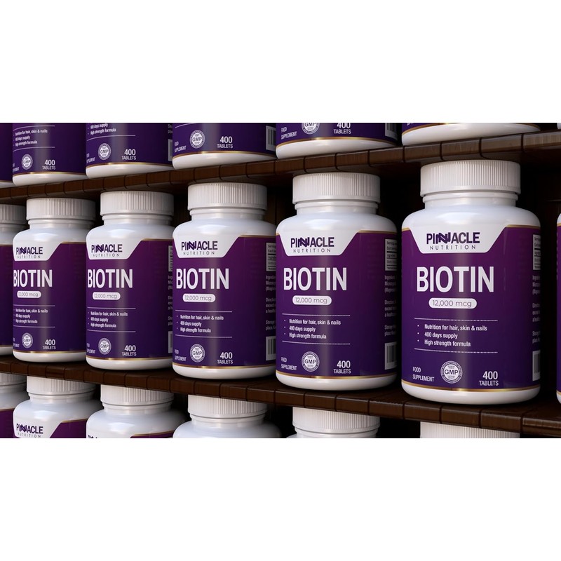 Biotin 12000mcg | 400 Tablets | Vitamin for Hair, Skin