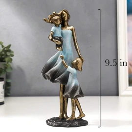 AEVVV Mother with Children Figurine Statue Art Sculpture Figure Polyresin Home Decoration Desk Ornament, Statuette for Your Desk - Bookshelf - Dinning Table