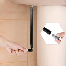 Gokoti Faucet Wrench 9 to 17mm Carbon Steel Plumber Socket Wrench Black Faucet Wrench with 6 Sockets and 1 Collet Tight Spaces Tap Back Nut Wrench