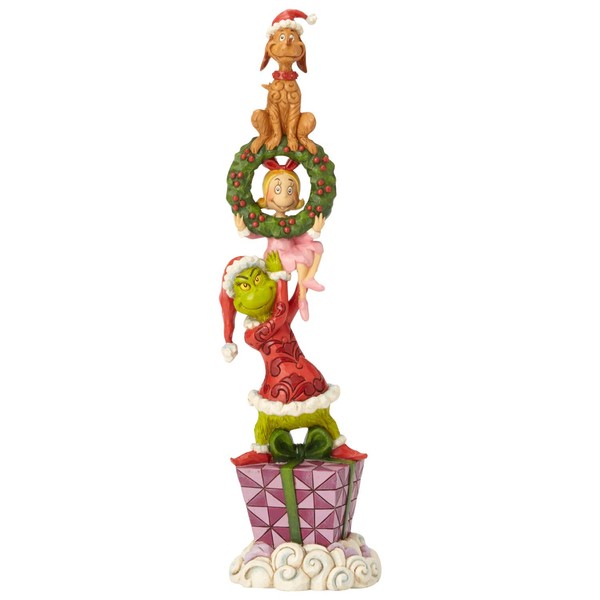 Enesco Dr. Seuss The Grinch by Jim Shore Stacked Characters Figurine, 13.39", Multicolor