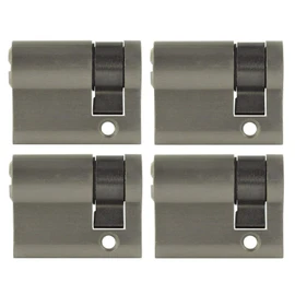 4x Half Cylinder Adjustable 40 mm 30/10 Simultaneous Locking Including 20 Keys