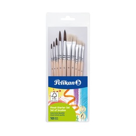 Pelikan 700405 Brush Starter Set with 5 Hair and 5 Bristle Brushes