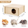 Hamster Wood House 2 Chambers Guinea Pig House for Cage
