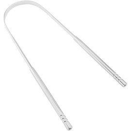 Rascador de lengua de acero inoxidable, limpiador de lengua, ayurvédico, antibacteriano para una higiene bucal óptima, limpiador de acero inoxidable, cepillo para el cuerpo, cepillo de lengua (plata)
