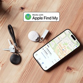 Tag Air Tracker, Trackers Like Airtgas, Luggage Tracker Works with Apple Find My [ iOS ONLY ], Key Finder Locator with Sound, 0.3oz, for (Car) Keys, Backpack, Pets White