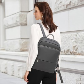 DEEVORCA Fashion Women Backpack Casual Work Dayback For 14 Inch Laptop Daily Shoulder Bags Travel Shopping Nylon Waterproof Business Large Backpacks Ladies Handbag Gray B