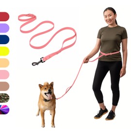 Heavy Duty Hands Free Dog Leash for Medium to Large Dogs for Comfortable Running Jogging Walking | Buckle Closure | Soft Padded Handle | 360 Rotating Carabiner (Leash Length 6 ft)