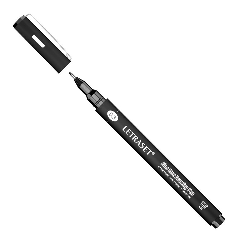 Letraset 0.3 mm Fine Line Drawing Marker Pen (Pack of