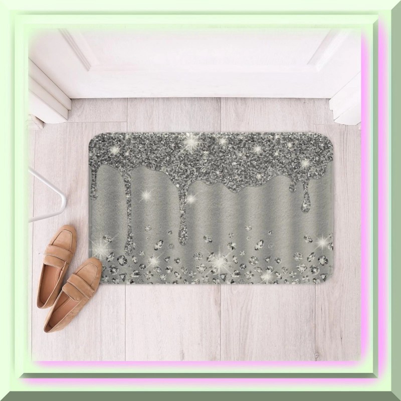 XY ZephyrZone Silver Non-Slip Bath Mat for Bathroom Safety and