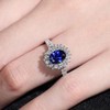 Viyuroyk 925 Sterling Silver Shining Blue Gemstone Cubic Zirconia Rings