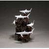 Shark School Sculpture by John Perry 11 in high Pellucida