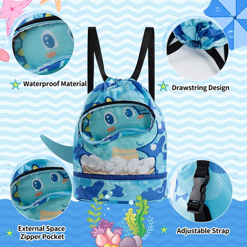 AffeGifts Drawstring Bag Kids Swimming Bag, Waterproof Swim Bag Drawstring