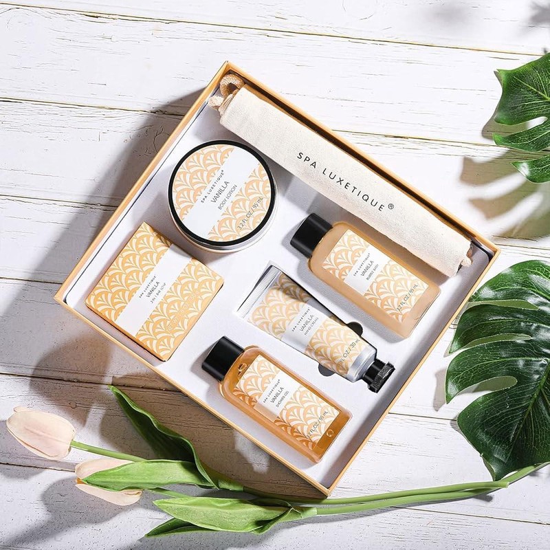 Luxetique 스파 럭세티크 선물 여성용 6pc 바닐라 목욕 세트 바디