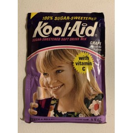 Kool-Aid Vintage 1970sKool Aid Full Unopened Pack Grape Sugar Sweetened Contents Solid