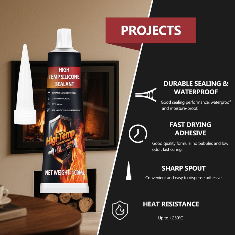 Heat Resistant Sealant for Oven and Microwave, -60°C to 300°C