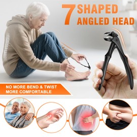 DRMODE Toenail Clippers for Thick Toenails for Seniors, Upgraded Long Handled Angled Head Toe Nail Clippers for Men Thick Nails with Wide Opening, Large Finger Nail Clippers Adult with Catcher