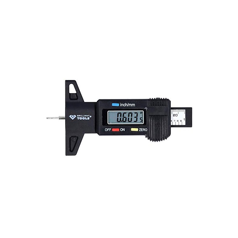 BRILLIANT TOOLS BT114903 Digital Depth Caliper, 0-25 mm [Powered by