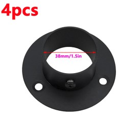 Antrader Stainless Steel Heavy Duty Closet Rod Holder,4Pcs Closet Rod Flange Flange Rod Holder Closet Pole Shower Curtain Rod Pole End Supports Sockets Flange for Diameter 1.5 inch (38mm) Steel Pipe