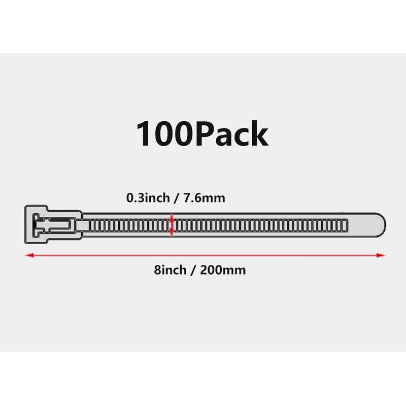 Oksdown Cable Ties Resealable Yellow 200mm × 7.6mm Pack of