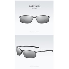 FEISEDY B1029 Men's Polarized Sunglasses, UV400 Protection, Ultra Lightweight for Driving/Biking/Fishing, Silver