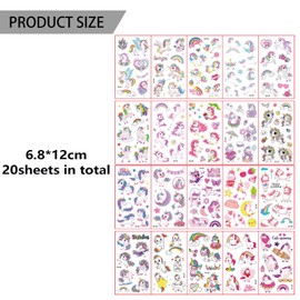 TYXHXTF 20 Sheets Temporary Tattoo, Fake Tattoo, Cartoon Tattoo Stickers, Kids Tattoos, Tattoos Sticker, Temporary Tattoos, for Boys Girls, for Girls Birthday Party Bag Filler