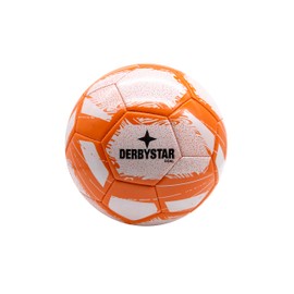 Derbystar Goal Fußball, Größe 5, Soft-PVC, in fünf farbenfrohen Designs, Maschinengenäht, 395-410g (Orange/Weiß)