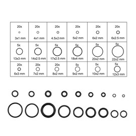 Tap O-Ring Kit 225pcs 3-22mm Nitrile Rubber Metric O Ring for Plumbing Washer Seal Auto Machine Repair