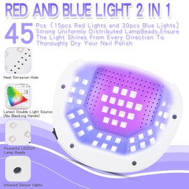 UV LED Nail Lamp, Rechargeable Cordless Nail Dryer for Gel Polish, UV Nail Light with 45 Beads and Handle, Professional Quick Dry Curing Lamp with 4 Timers Setting for Salon and Home