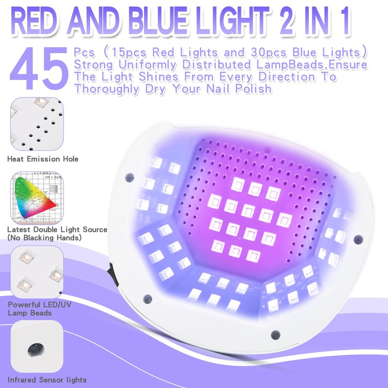 UV LED Nail Lamp, Rechargeable Cordless Nail Dryer for Gel